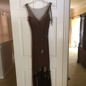 BCBG Size 6. Brown, sequin detail